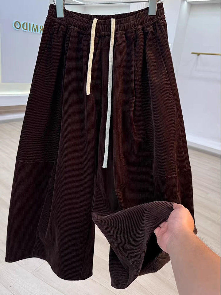 Women's Corduroy Pants in Retro Style, Harem Cut