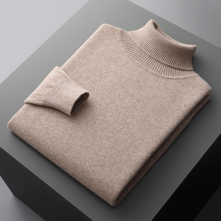 Men's Turtleneck Sweater made of 100% Wool, Plus Sizes