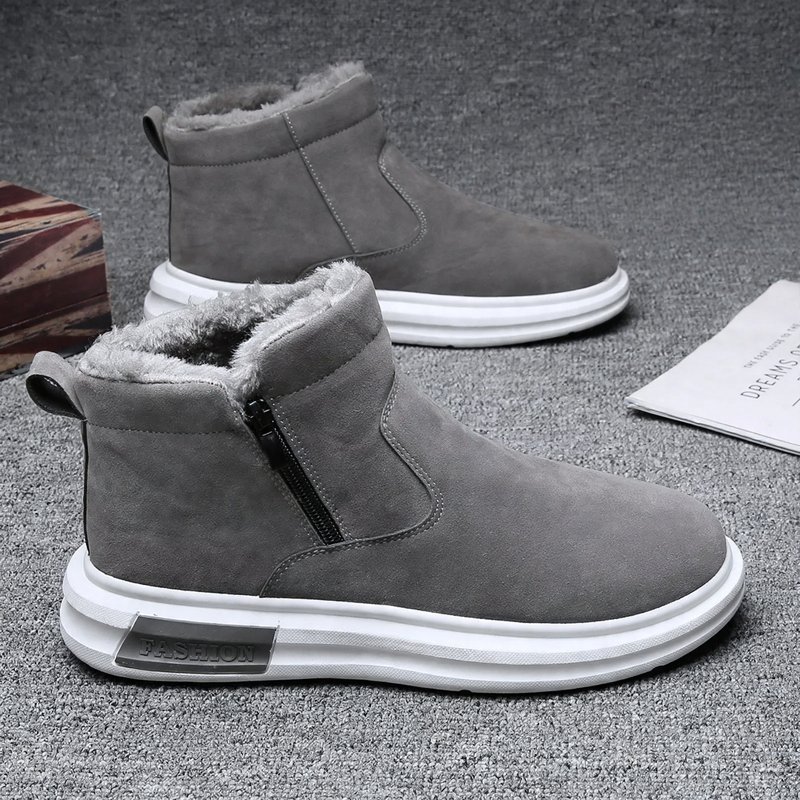 Padded men's winter boots, flat heel, EVA sole