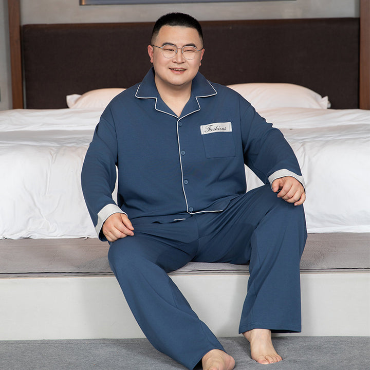 Men's Pajama Set, Cotton, Long Sleeve, Plus Sizes