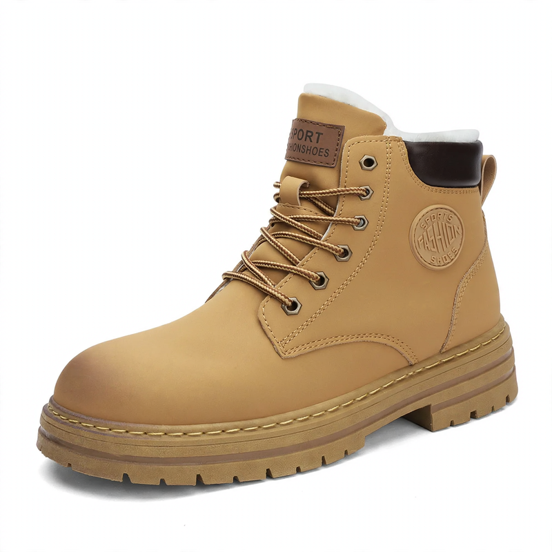 Padded men's worker boots, waterproof
