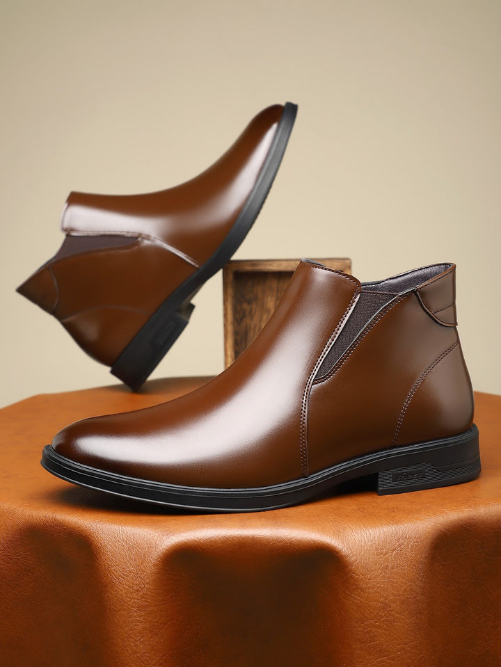 Men's Chelsea boots, pointed toe, block heel