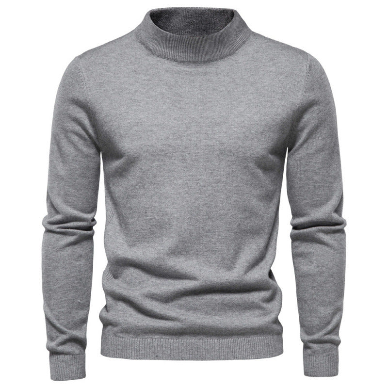 Men's turtleneck sweater, knitted, solid color