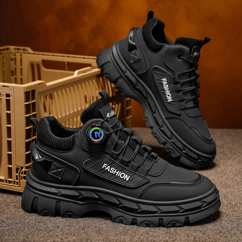 Robust men's ankle boots with platform sole