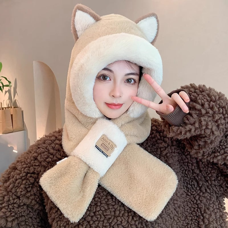 Playful hooded cap with ears