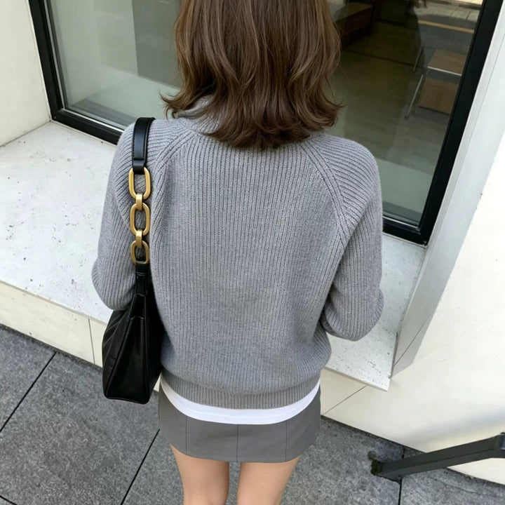 Women’s Sweater, Stand Collar, Half Zip