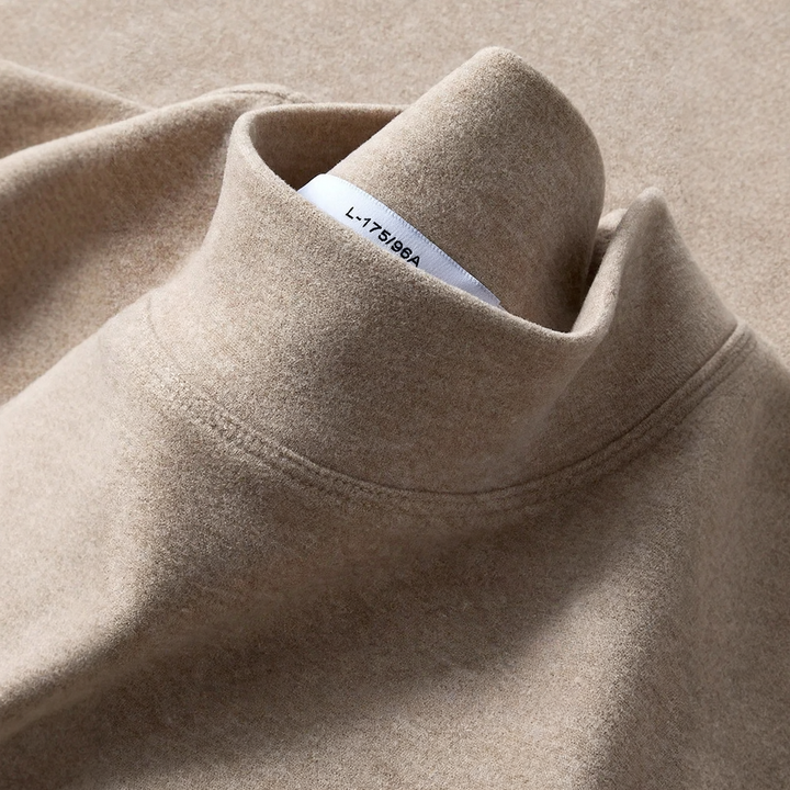 Men's long-sleeve shirt, padded, with stand-up collar