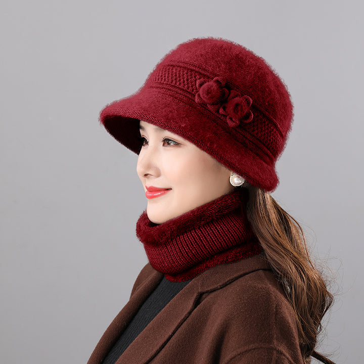 Women's Bell Hat and Scarf Set, warm, for Autumn and Winter