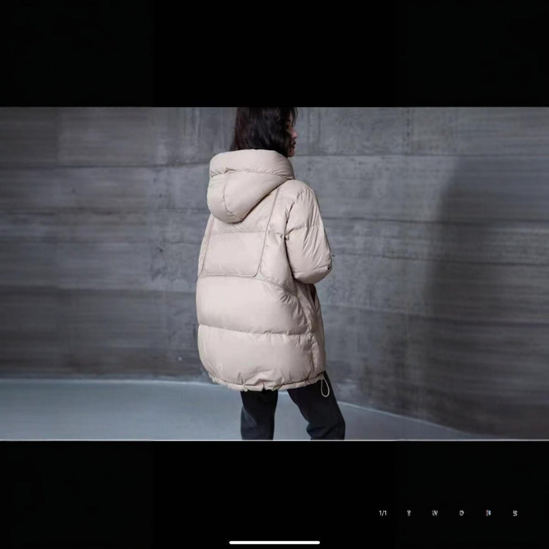 Modern down jacket with hood for women