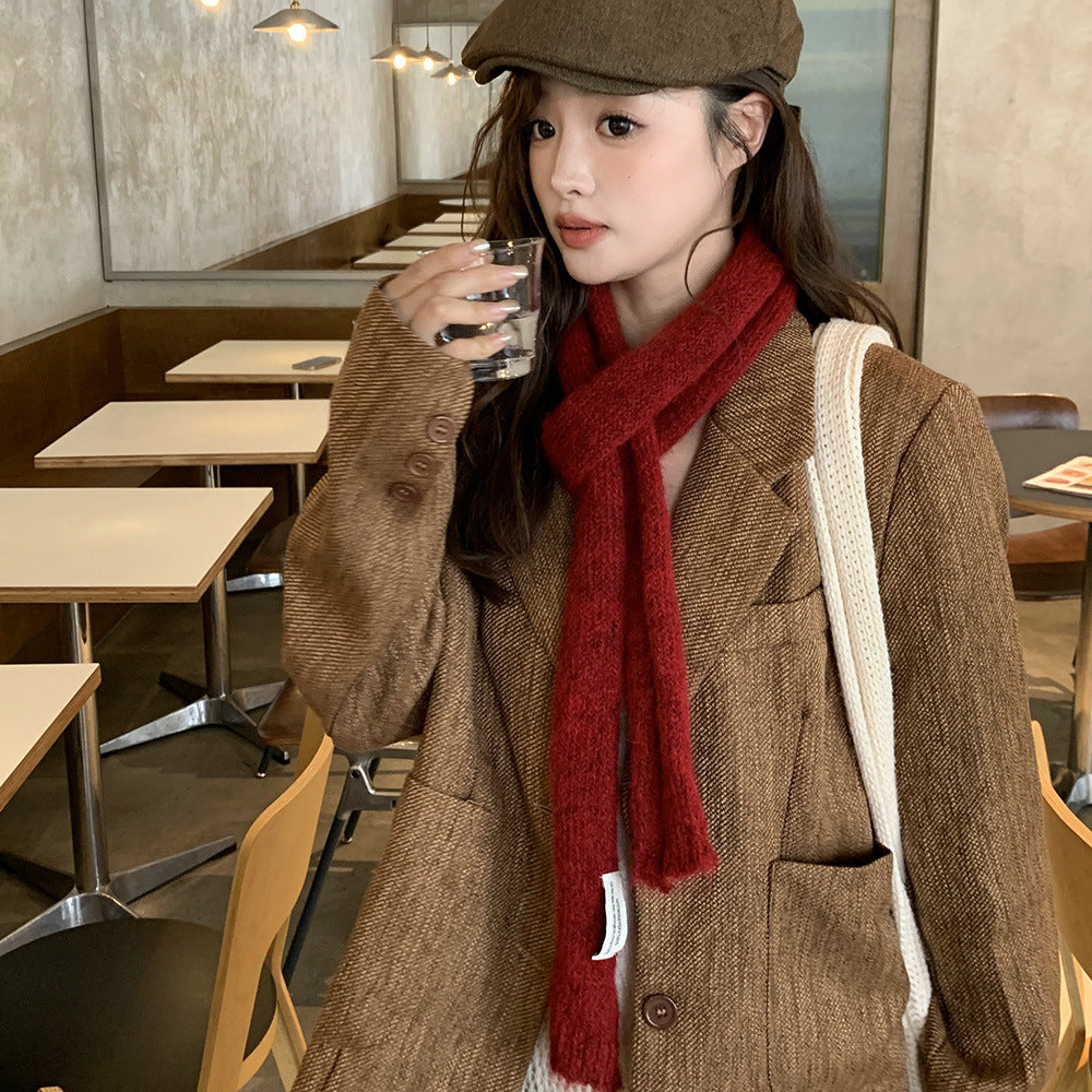Alpaca wool blend scarf, 180x15cm