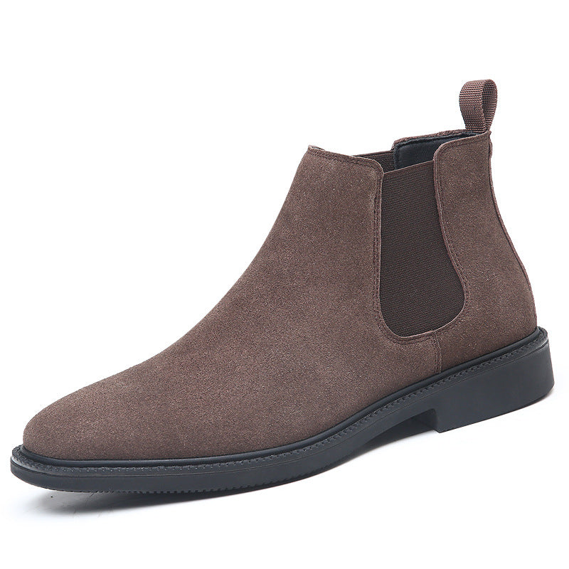 Men's Chelsea boots made of genuine leather, lined