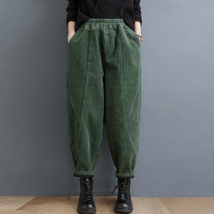 Elegant Cord Harem Pants in Plus Size