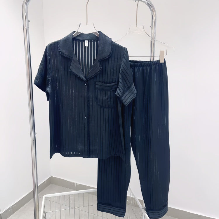 Ladies' pajamas, ice silk, long, with texture
