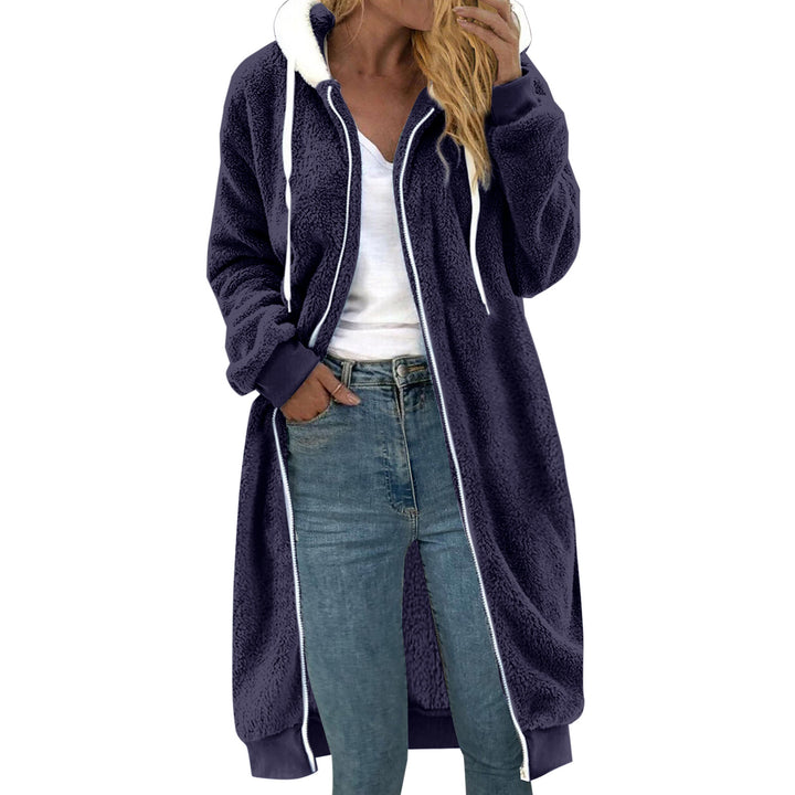 Women’s plush coat, double-sided, with hood
