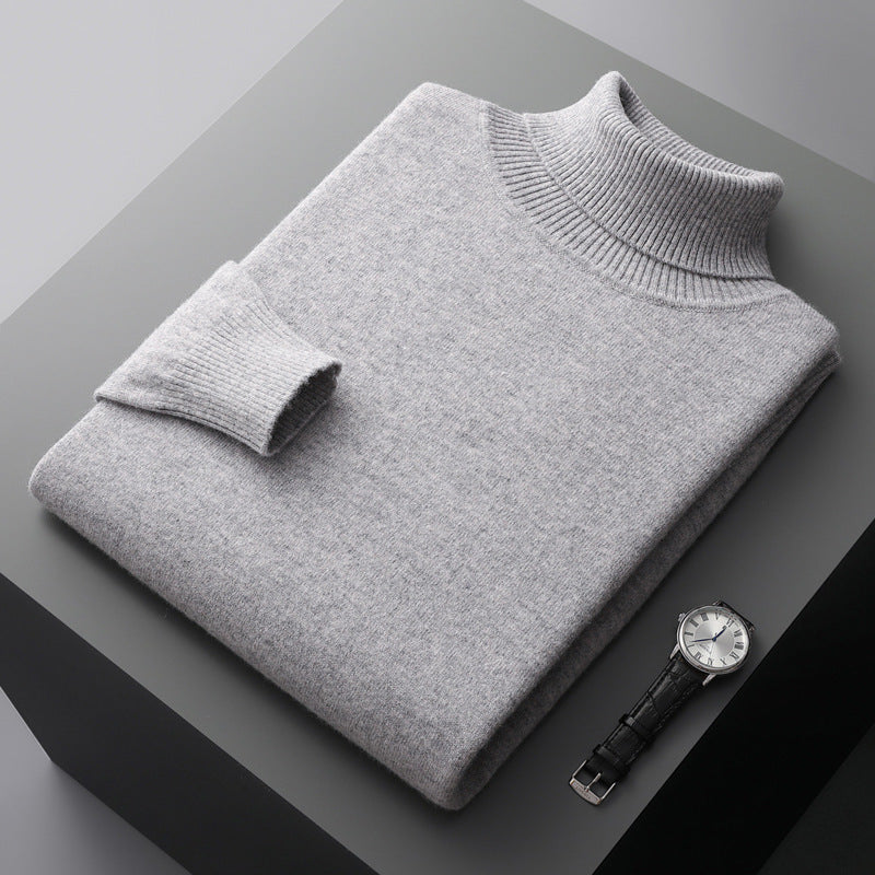 Men's Turtleneck Sweater made of 100% Wool, Plus Sizes