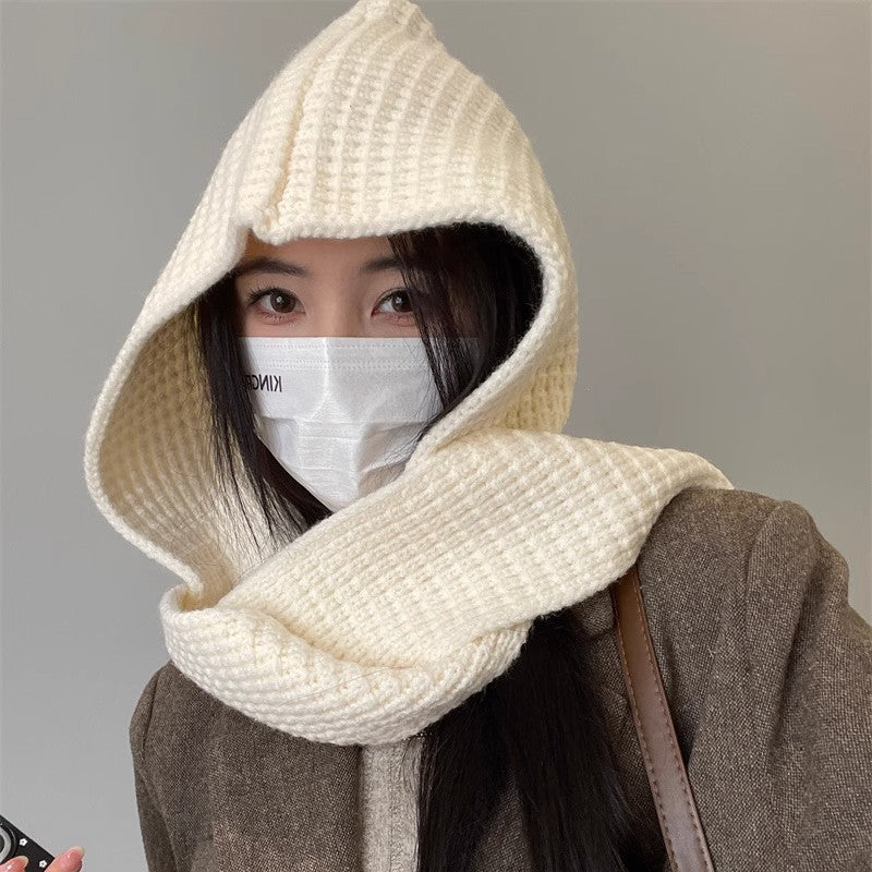 2-in-1 Hooded Scarf and Beanie Set
