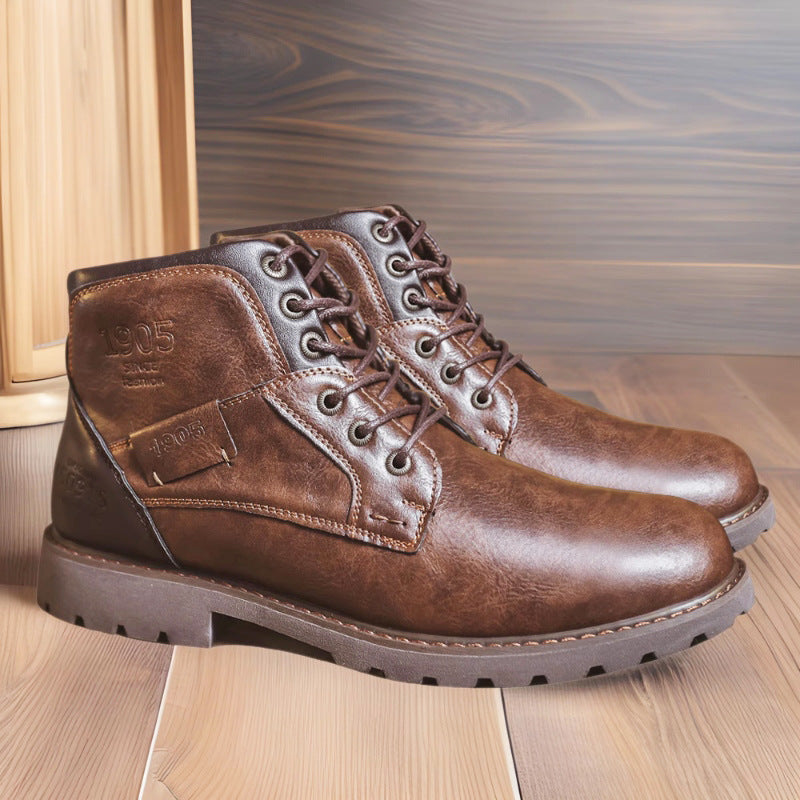 Men's retro-style boots with zipper