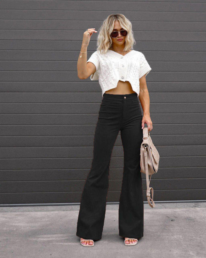 Women's corduroy pants with flared leg