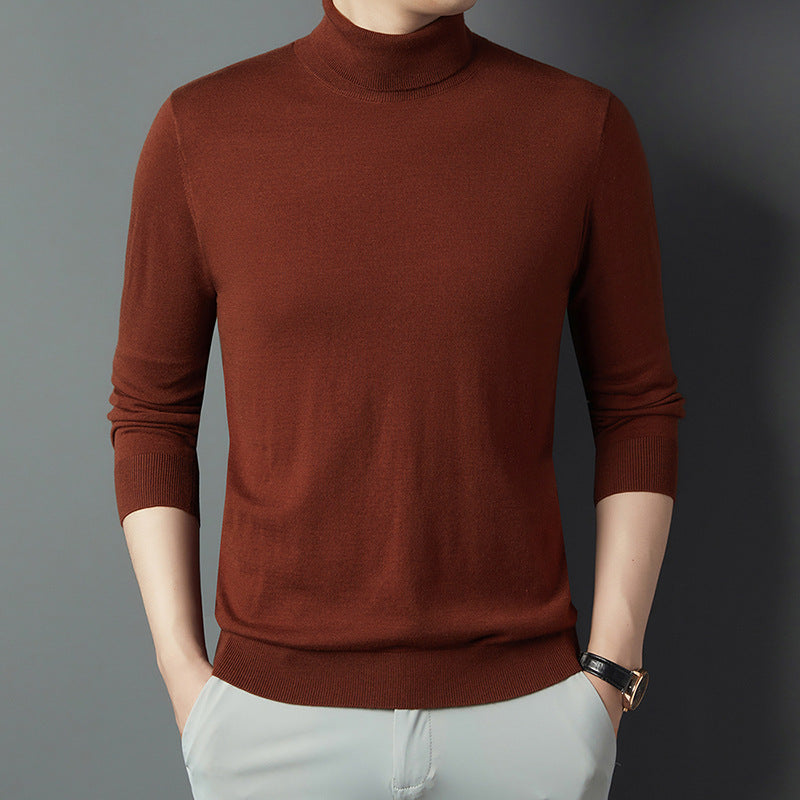 Turtleneck sweater made of silk and merino wool