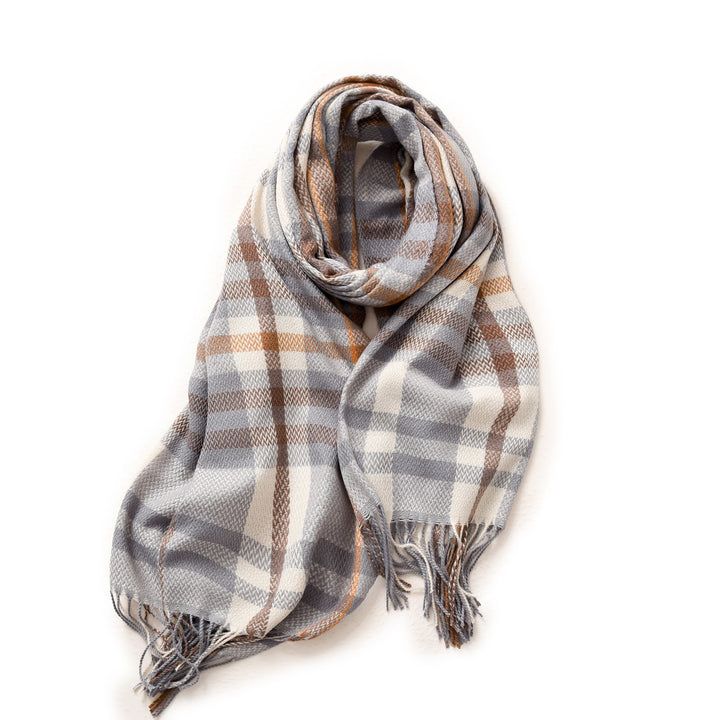 Checked scarf in cashmere look, warming