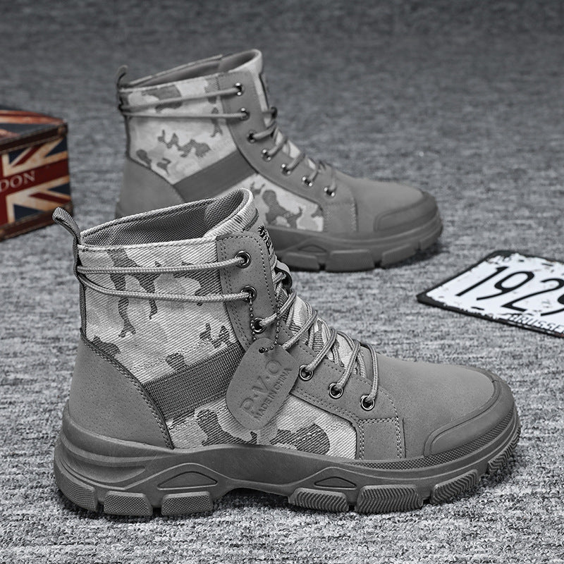 Men's Work Boots, Camouflage, Slip-resistant, Durable