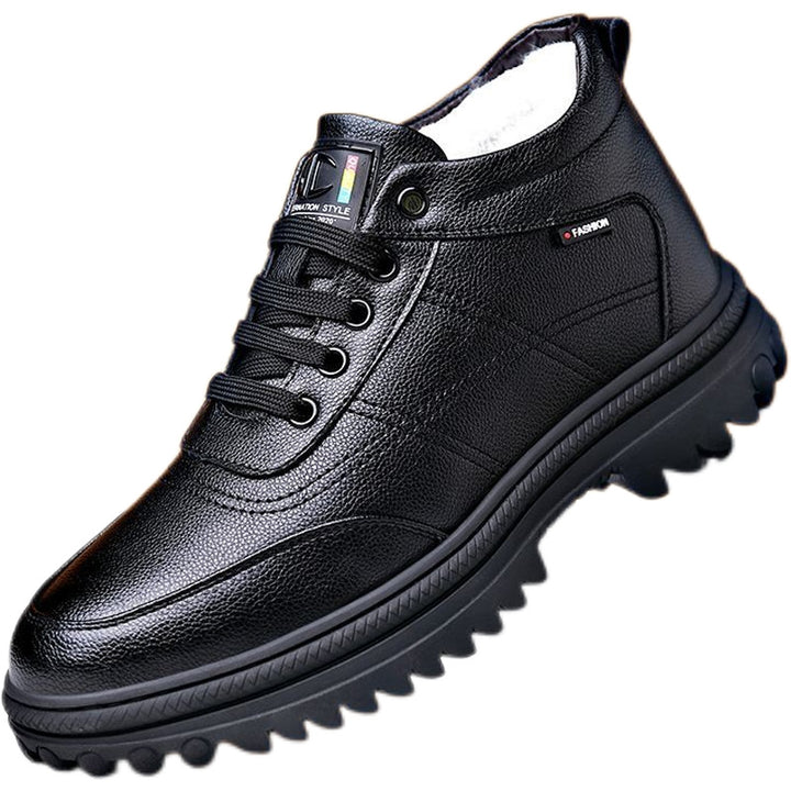 Padded men's winter boots, warm and durable