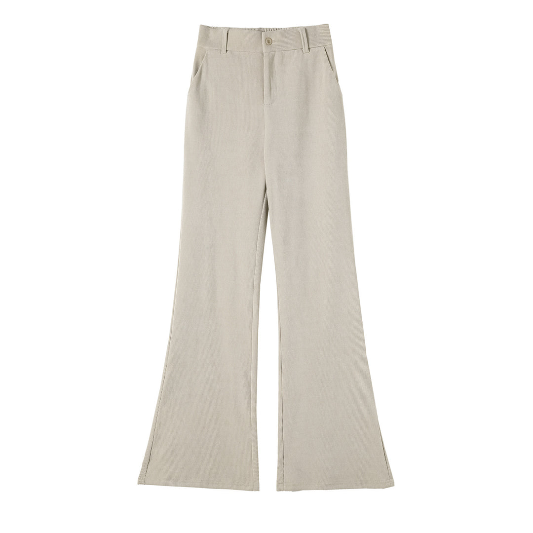 Padded flare pants made of chenille cord