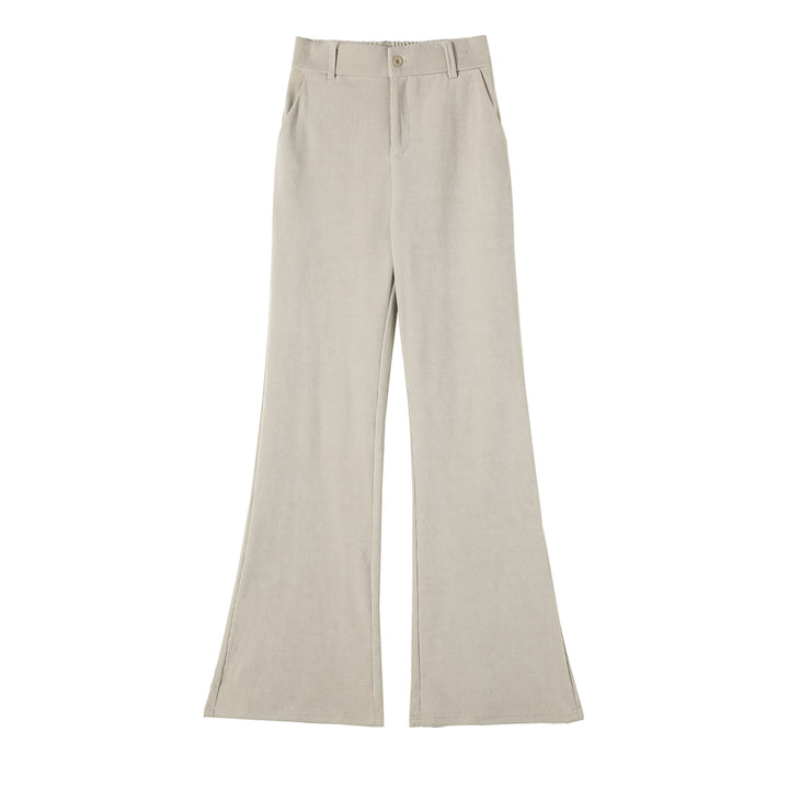 Padded flare pants made of chenille cord