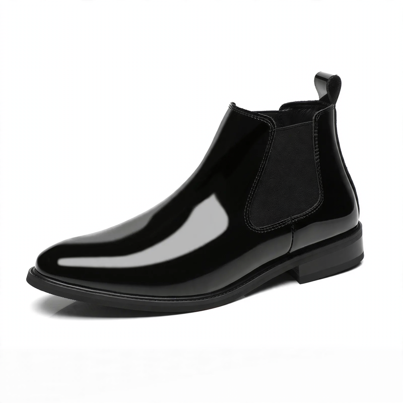 Men's leather Chelsea boots with optional elevation