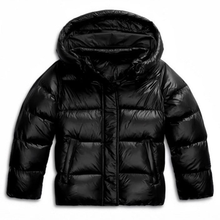 Padded women's hooded jacket in a modern style