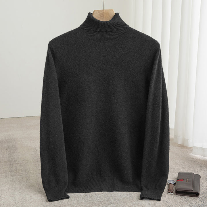 Men's turtleneck sweater made of 100% wool, seamless