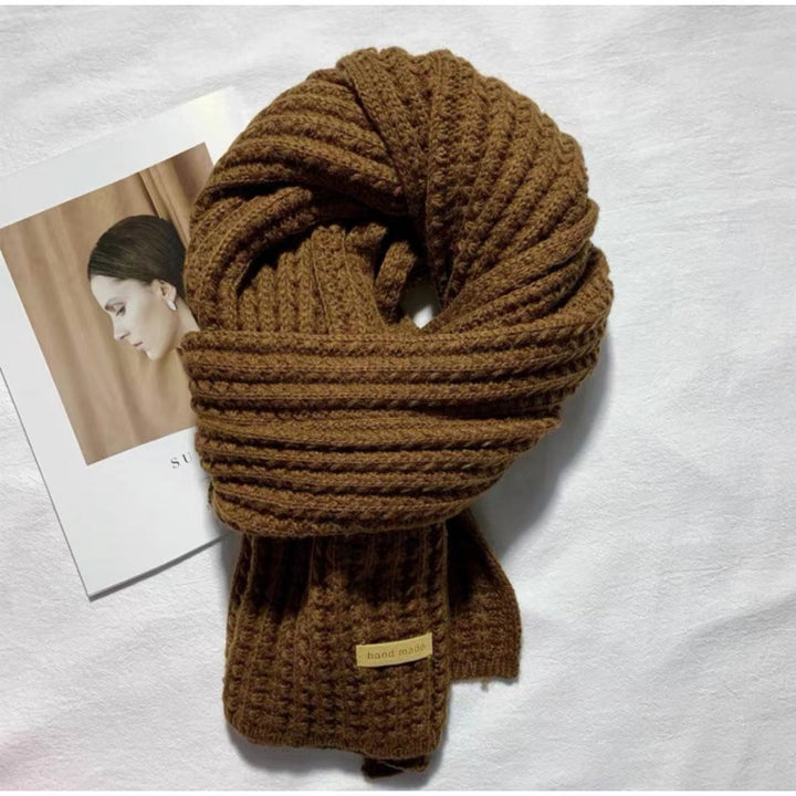 Solid color knitted scarf for women and men