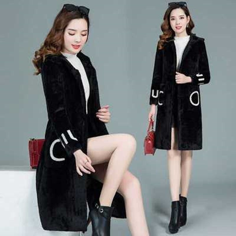 Lamb fleece coat, mid-length, women