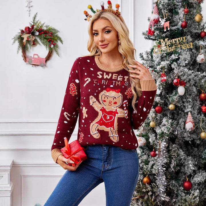 Christmas sweater with gingerbread man motif