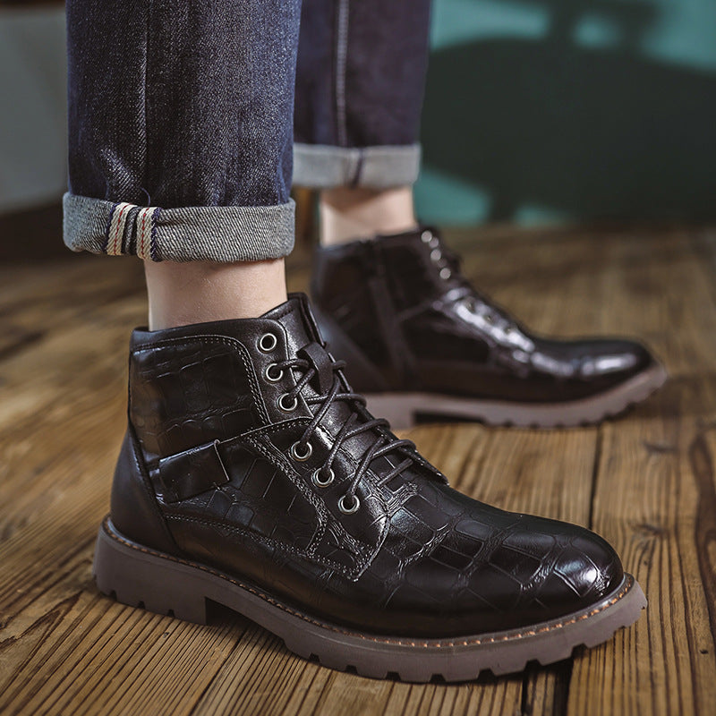 Men's retro-style boots with zipper