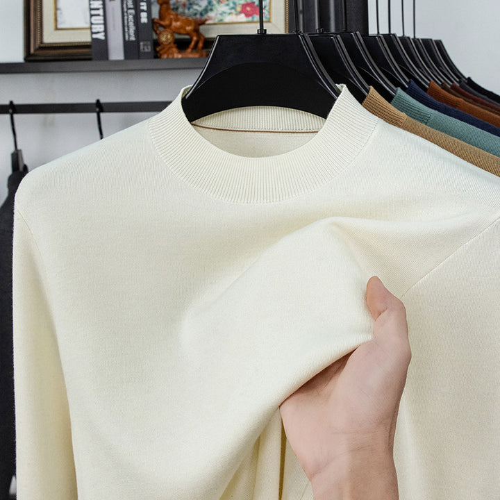Men's wool sweater, round neck, machine washable