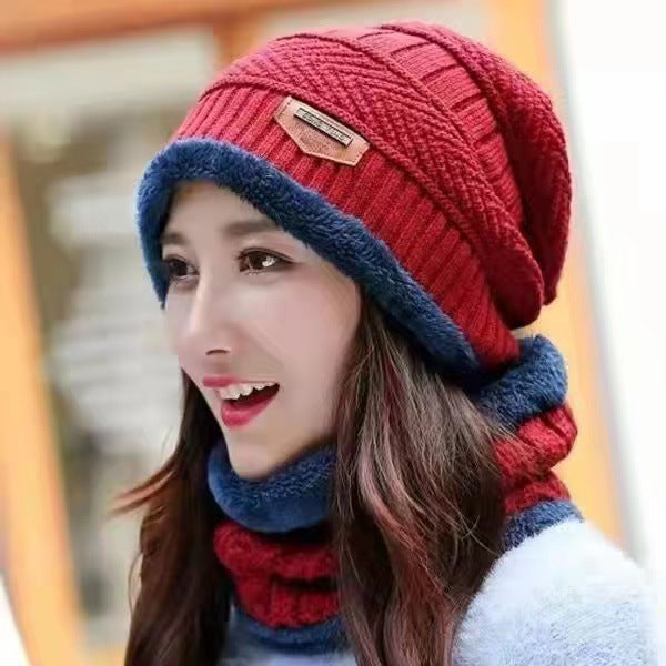Knitted hat and scarf set for men