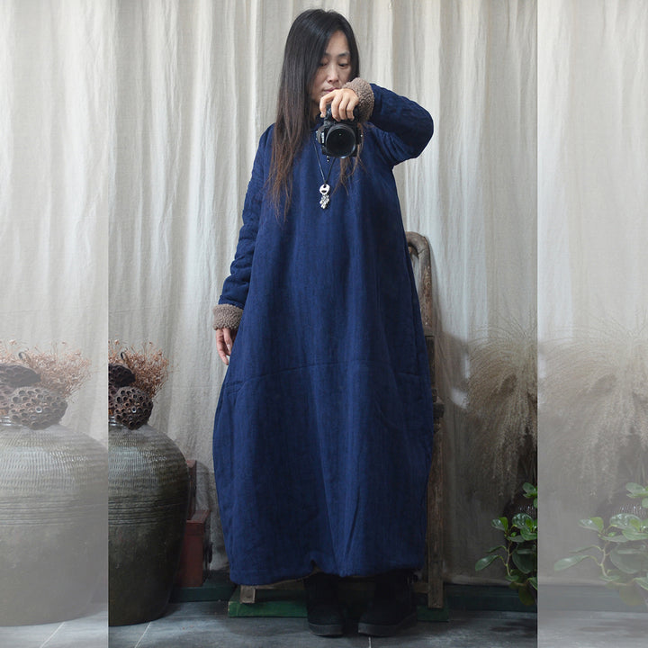 Padded women's coat in vintage style with toggle buttons