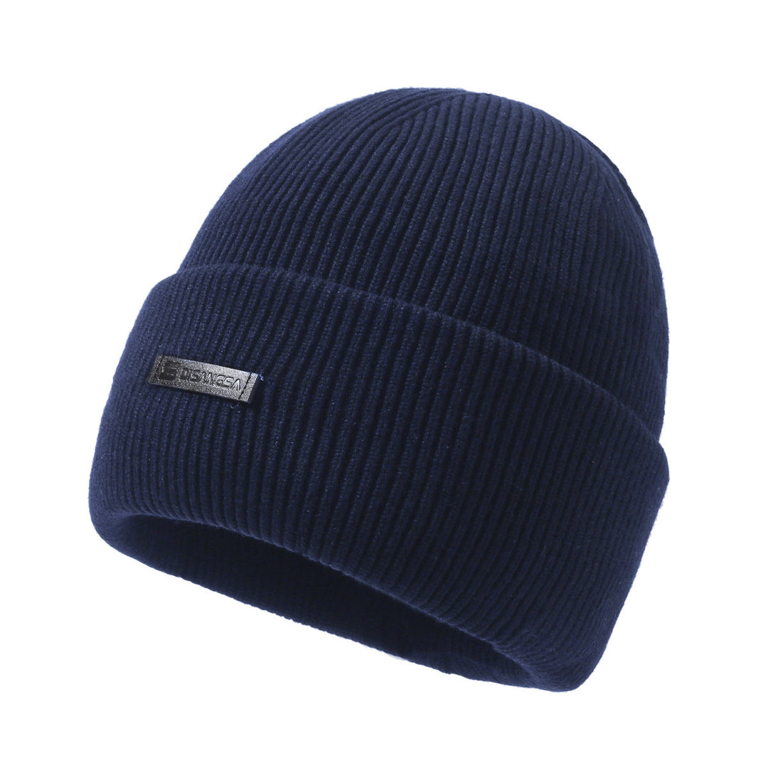Warm set of knitted hat and neck warmer