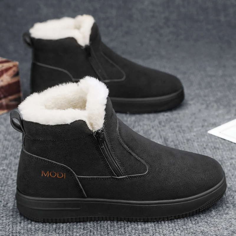 Padded men's winter boots, water-repellent