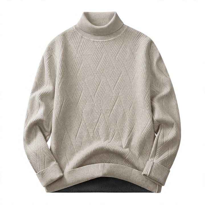 Men's turtleneck sweater, lined, warm