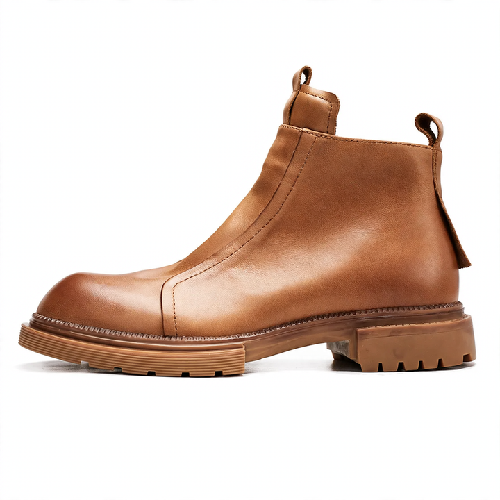Men's Chelsea boots with platform, genuine leather