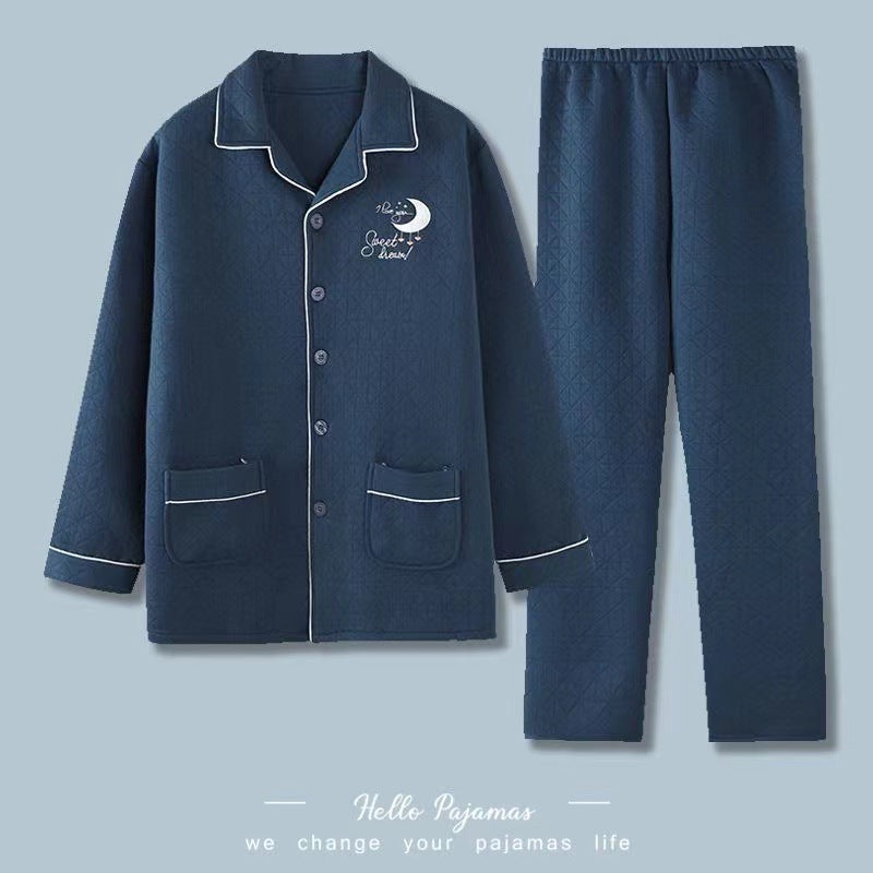 Padded men's pajama, 100% cotton, extra warm