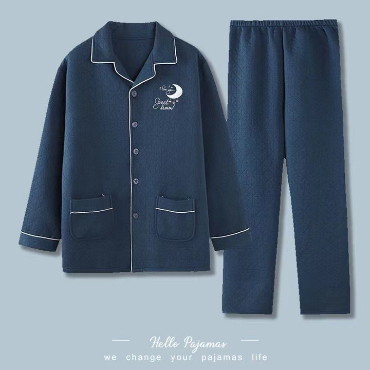 Padded men's pajama, 100% cotton, extra warm