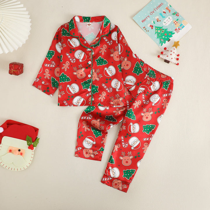 Children's Pajama Set with Christmas Print