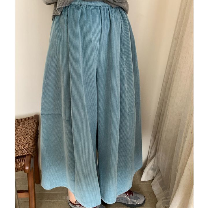 Women's wide-leg corduroy pants, lined
