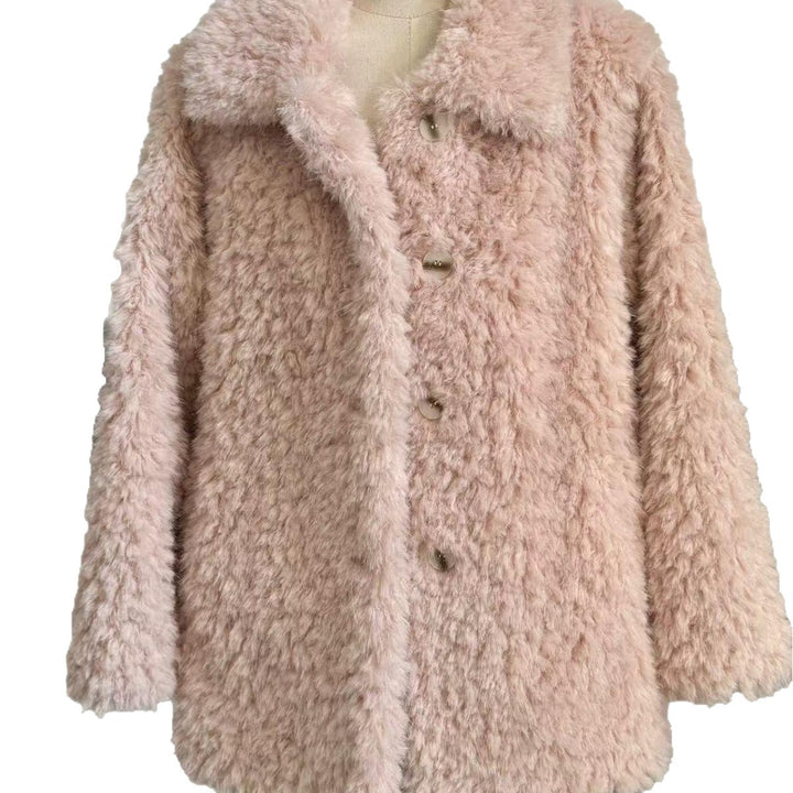 Loose lamb fur imitation jacket for women