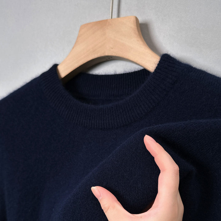 Men's sweater with stand-up collar, solid color