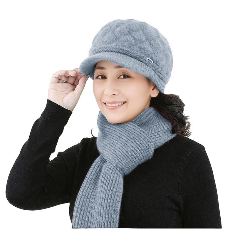 Winter Set: Knitted beret and scarf for women