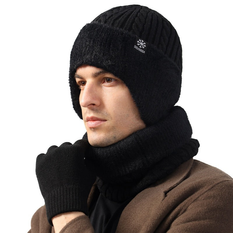 Men's Knit Set: Thick Beanie and Neck Protection
